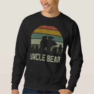 Sweatshirt Mens Funny Bear Uncle Six Cub Kids Fête des pères