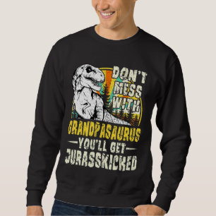 Sweatshirt Mens Grand-pa Rex Saurus Papasaurus Dinosaures Hom