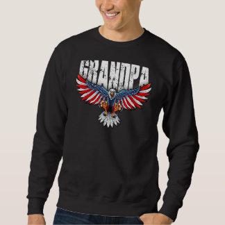 Sweatshirt Mens Grand-pa Vintage Usa Drapeau Bald Eagle Patri
