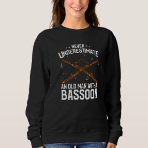 Sweatshirt Mens Grand-Père Lecteur Bassoon Vieux Homme Qui Jo