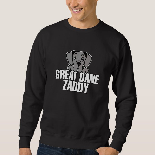 Sweatshirt Mens Great Dane Zaddy Chien Papa (Devant)
