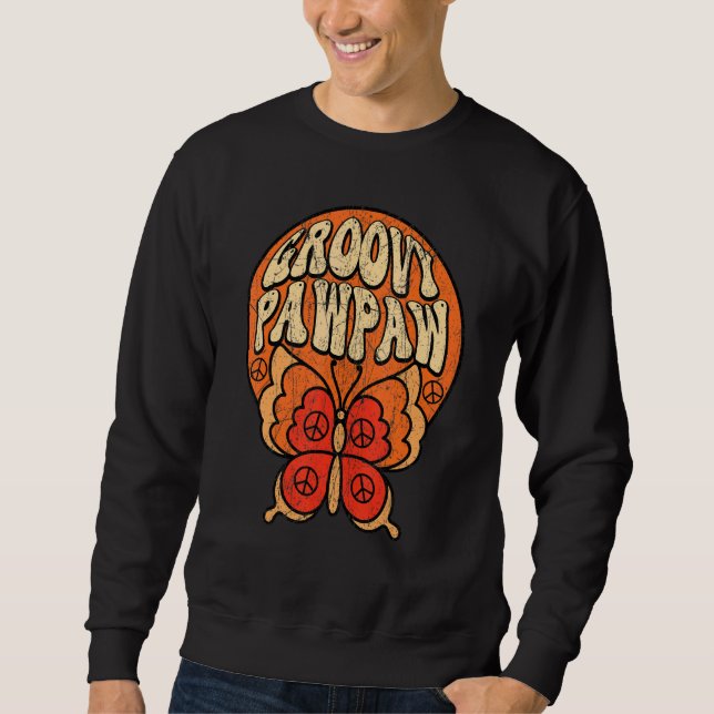 Sweatshirt Mens Groovy Pawpaw 70s Aesthetic Nostalgia 1970's  (Devant)