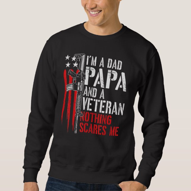 Sweatshirt Mens Im Papa Papa Papa Et Un Vétéran Grand Grand G (Devant)