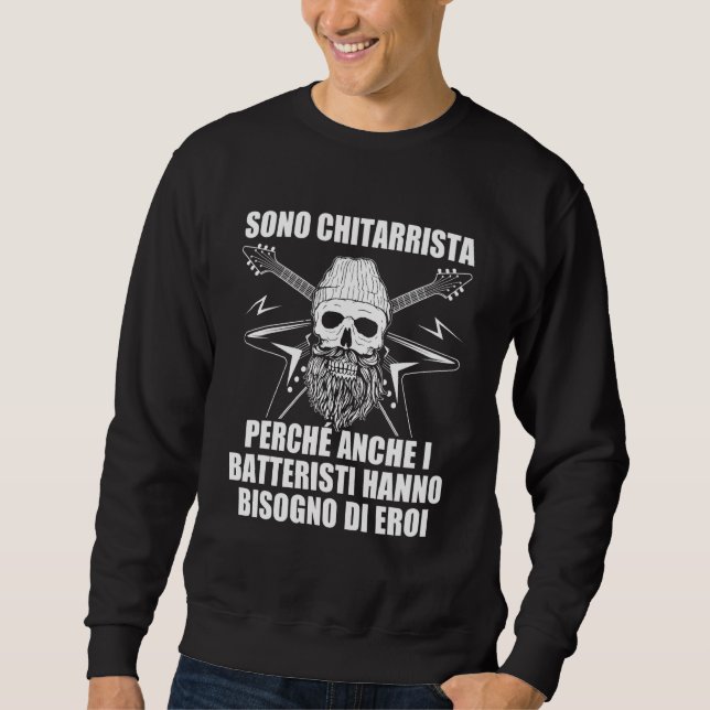 Sweatshirt Mens Je suis Guitaristes Rock Guitare Graphic Musi (Devant)