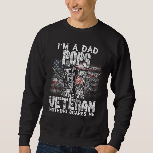 Sweatshirt Mens Je suis Papa Pops Vétéran Rien ne me fait peu (Devant)