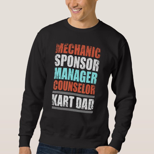 Sweatshirt Mens Kart Papa Kart Racer Go Karting Racer (Devant)