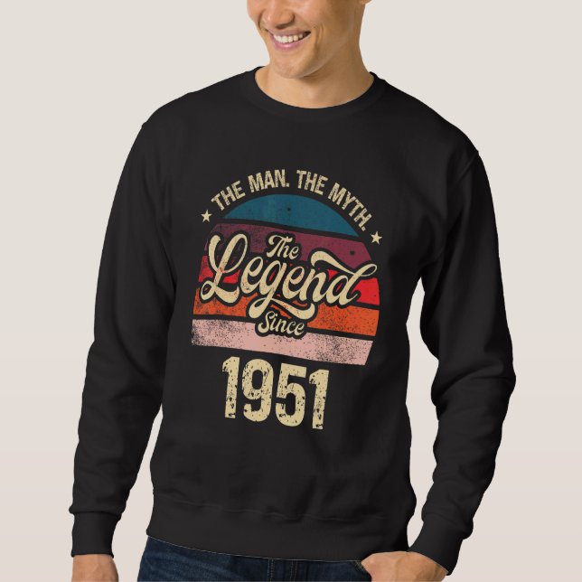 Sweatshirt Mens L'Homme Le Mythe La Légende Depuis 1951 Anniv (Devant)