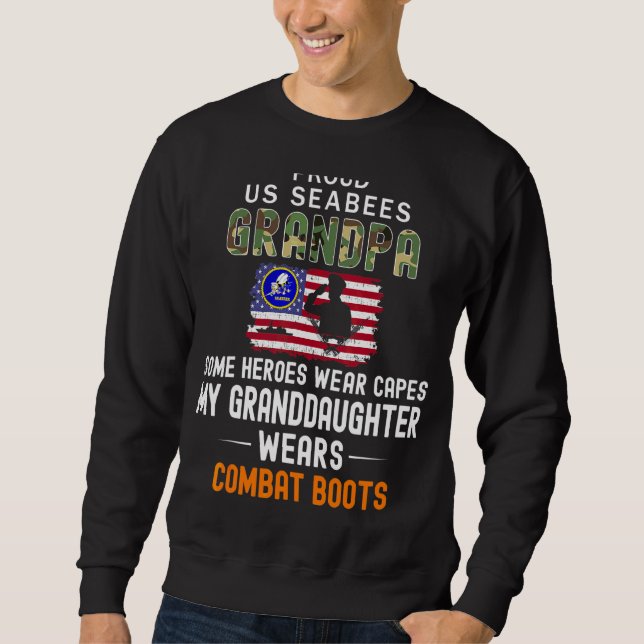 Sweatshirt Mens Ma Petite-Fille Porte Des Bottes De Combat Me (Devant)