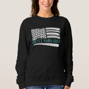 Sweatshirt Mens Meilleur Papa Jamais Avec Drapeau Américain P