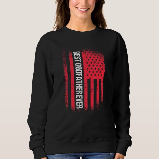 Sweatshirt Mens Meilleur Parrain Jamais Drapeau Américain Onc (Devant)