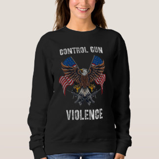 Sweatshirt Mens Mens Contrôle Gun Anti Idiot American Flag Ea