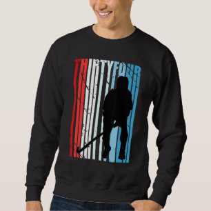 Sweatshirt Mens Mens Field Hockey 34e anniversaire Joueur Mot
