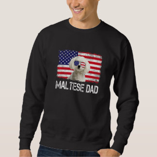 Sweatshirt Mens Mens Maltese Papa Us Drapeau 4 juillet Patrio