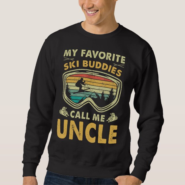 Sweatshirt Mens Mes Épouses De Ski Préférées Appelez-Moi Oncl (Devant)