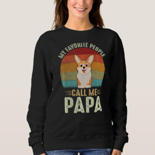 Sweatshirt Mens Mes Favoris Appelent Moi Papa Cute Corgi D