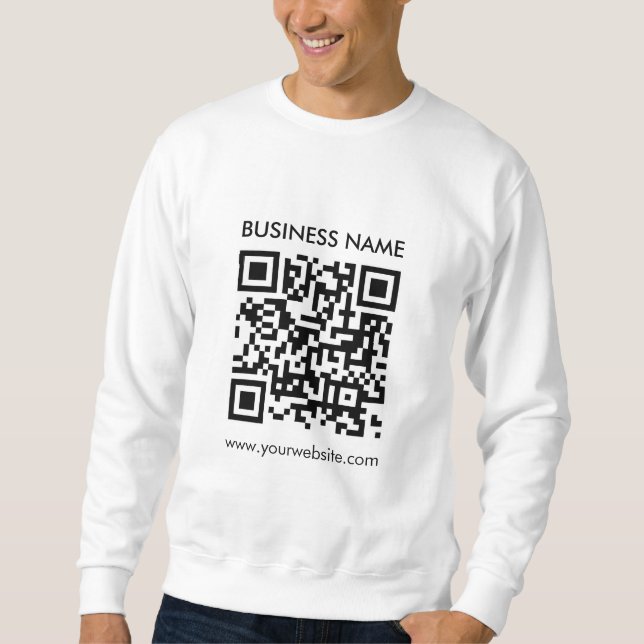 Sweatshirt Mens Modern Elegant Modèle QR Code code à barres (Devant)