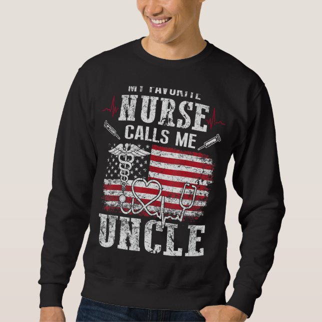 Sweatshirt Mens Mon Infirmière Préférée M'Appelle Fête des pè (Devant)