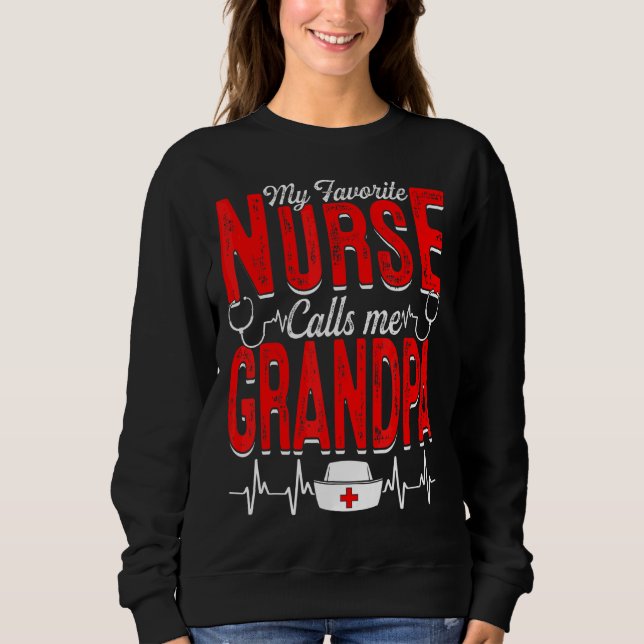 Sweatshirt Mens Mon Infirmière Préférée M'Appelle Grand-Père  (Devant)