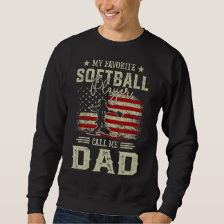 Sweatshirt Mens Mon Joueur favori de softball m'appelle Papa 