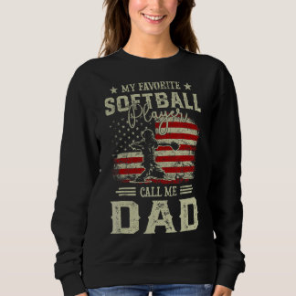 Sweatshirt Mens Mon Joueur favori de softball m'appelle Papa 