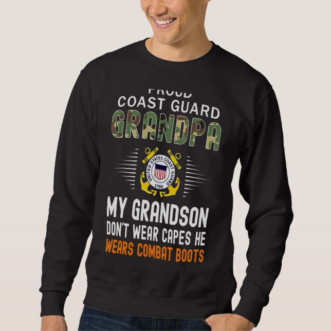 Sweatshirt Mens My Grandson Wears Combat Boots Fier Coast Gu (Devant)