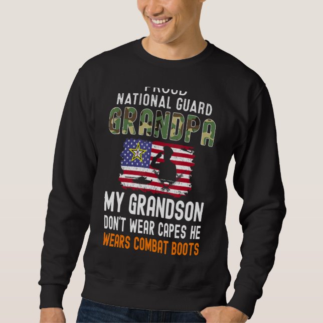 Sweatshirt Mens My Grandson Wears Combat Boots Fiers National (Devant)