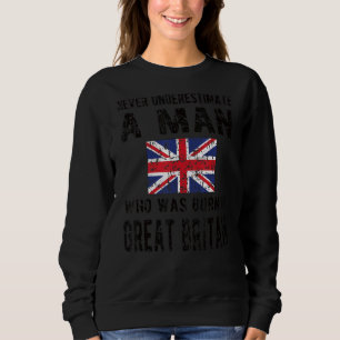 Sweatshirt Mens Né En Grande-Bretagne Drapeau Britannique R