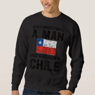 Sweatshirt Mens Nés Au Chili Drapeau Chilien Racines Chilienn