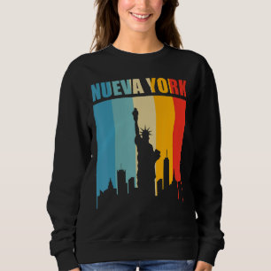Sweatshirt Mens Nueva York Espagne New York Retro Style Vinta