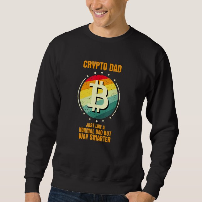 Sweatshirt Mens Papa Bitcoin Crypto Cryptomonnaie Blockchain (Devant)