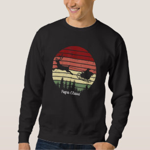 Sweatshirt Mens Papa Claus Père Noël Sleigh Retro
