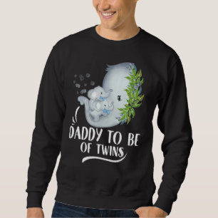 Sweatshirt Mens Papa D'Être De Jumeaux Twin Baby Boys Elephan