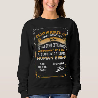 Sweatshirt Mens Papa Du Son Certificat Père De L'Année