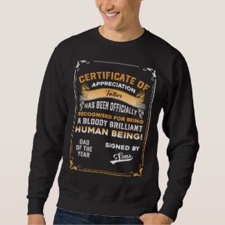 Sweatshirt Mens Papa Du Son Certificat Père De L'Année