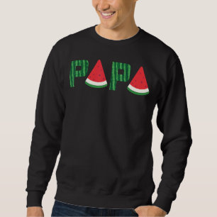 Sweatshirt Mens Papa Watermelon Fruit d'été Grand père