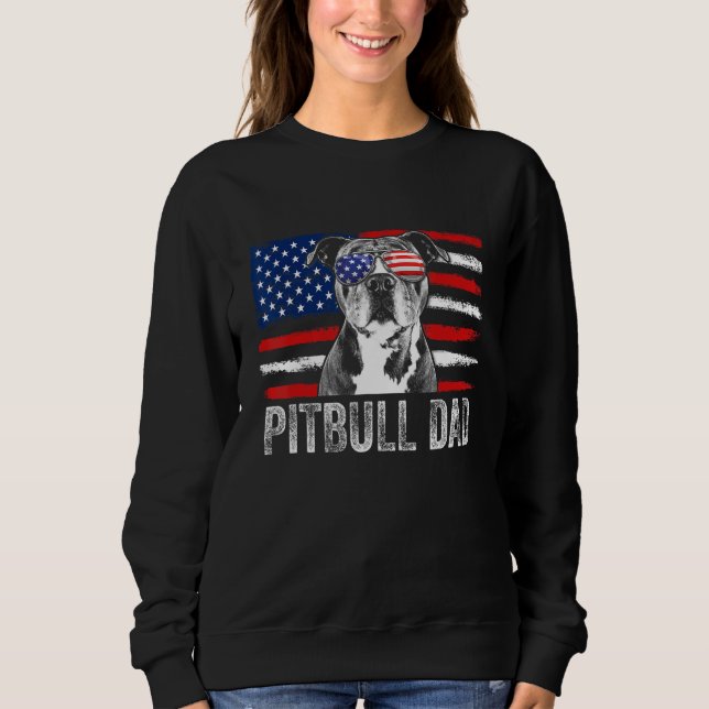Sweatshirt Mens Pitbull Dad Mens  Proud American Pit Bull Dog (Devant)