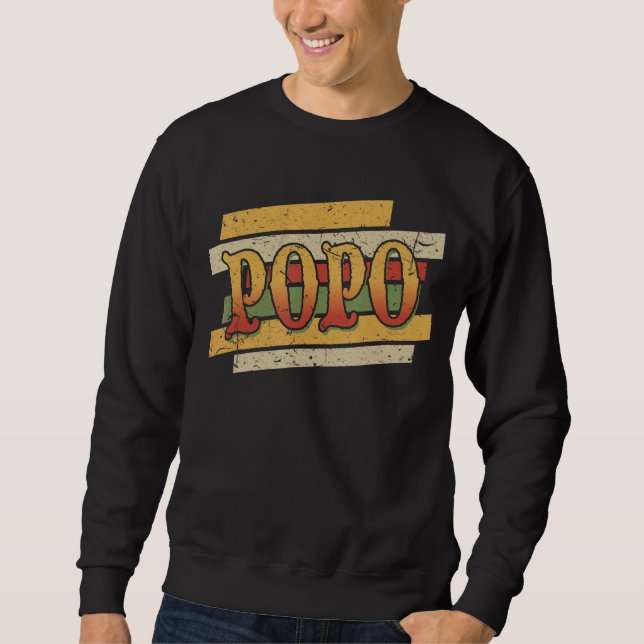 Sweatshirt Mens Popo Retro Vintage Stepdad Stepfather (Devant)