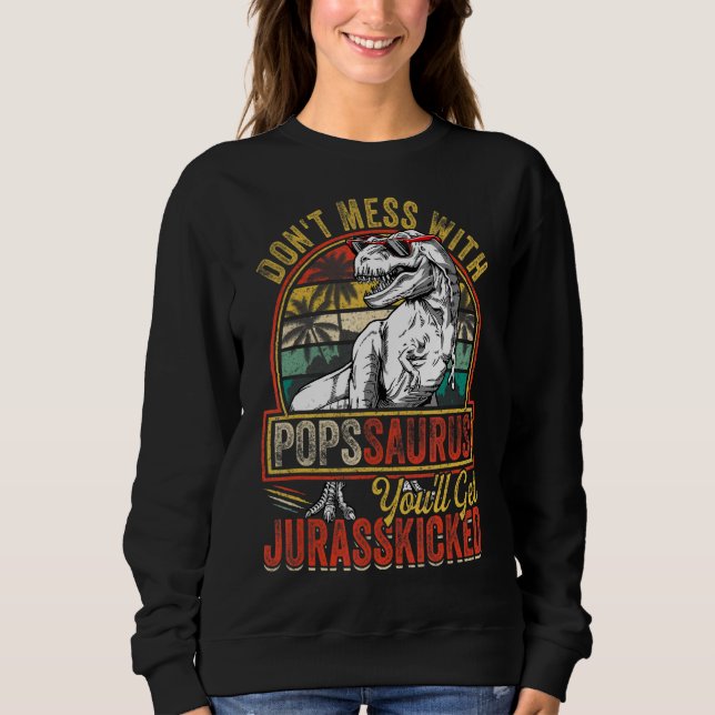 Sweatshirt Mens Pops Rex Saurus Fête des pères Dinos de Noël (Devant)