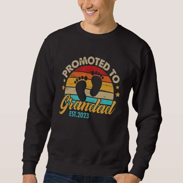 Sweatshirt Mens Promoted to Grandad 2023 Father's Day  First  (Devant)
