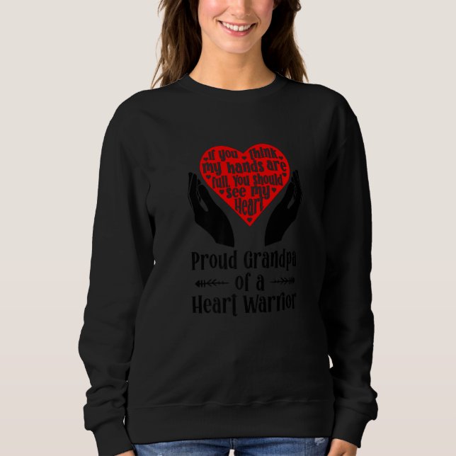 Sweatshirt Mens Proud CHD Warrior Grandpa Congenital Heart Di (Devant)