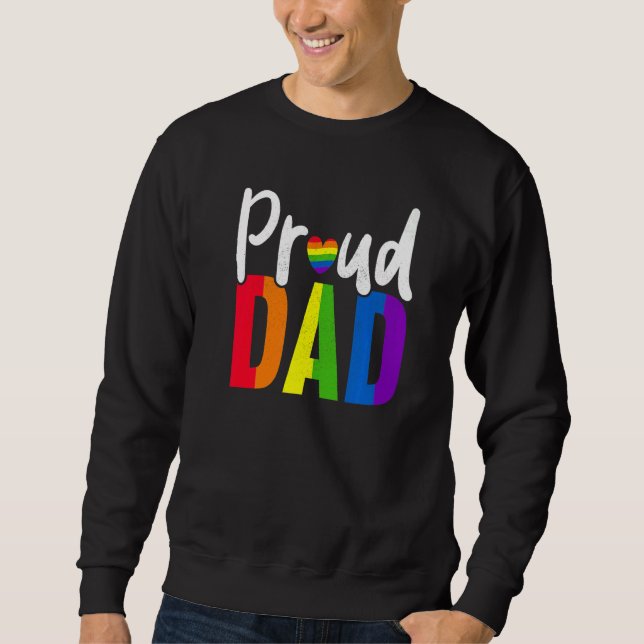 Sweatshirt Mens Proud Dad Gay Proud LGBT Pride Month  Pride (Devant)