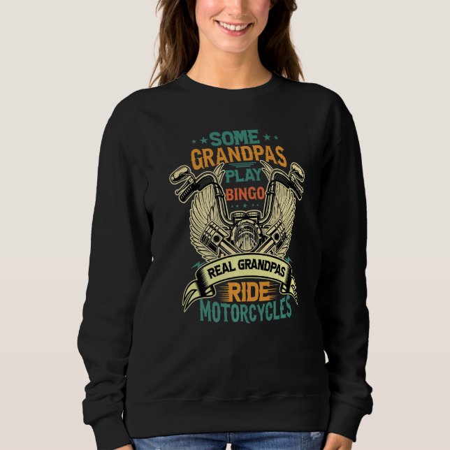 Sweatshirt Mens Real Grandpas Ride Motos Pour Grandfath (Devant)