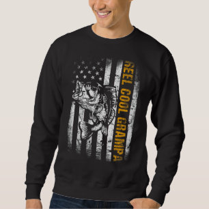 Sweatshirt Mens Reel Cool Grampa Drapeau Américain Père de pê