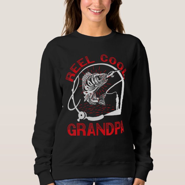 Sweatshirt Mens Reel Cool Grandpa Grandfather Fishing Grandda (Devant)