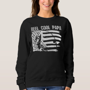 Sweatshirt Mens Reel Cool Papa Fishing Patriotique American F