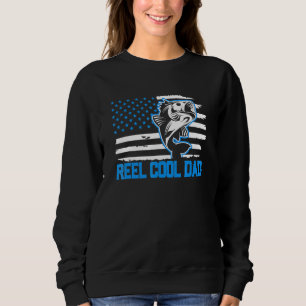 Sweatshirt Mens Reel Cool Papa Pêche American Flag Usa