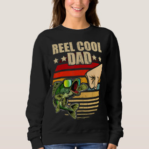 Sweatshirt Mens Reel Cool Papa Retro Pêche Fête des pères Poi