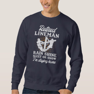 Sweatshirt Mens Retraité Lineman Lineworker Retraite 