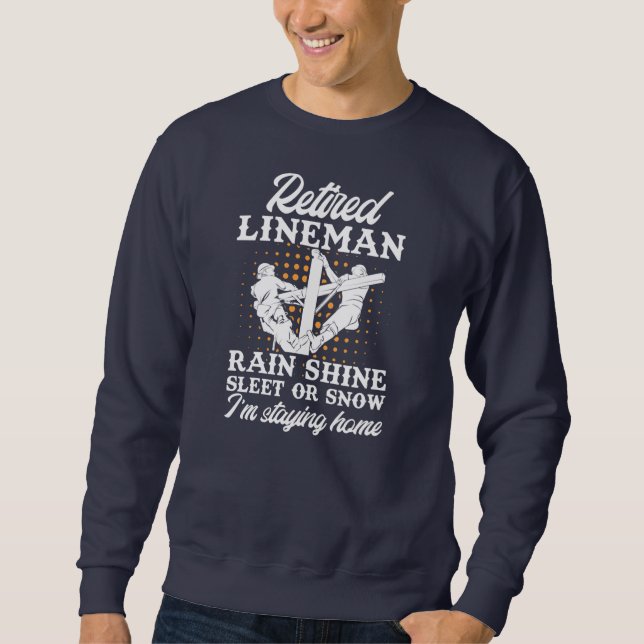 Sweatshirt Mens Retraité Lineman Lineworker Retraite  (Devant)
