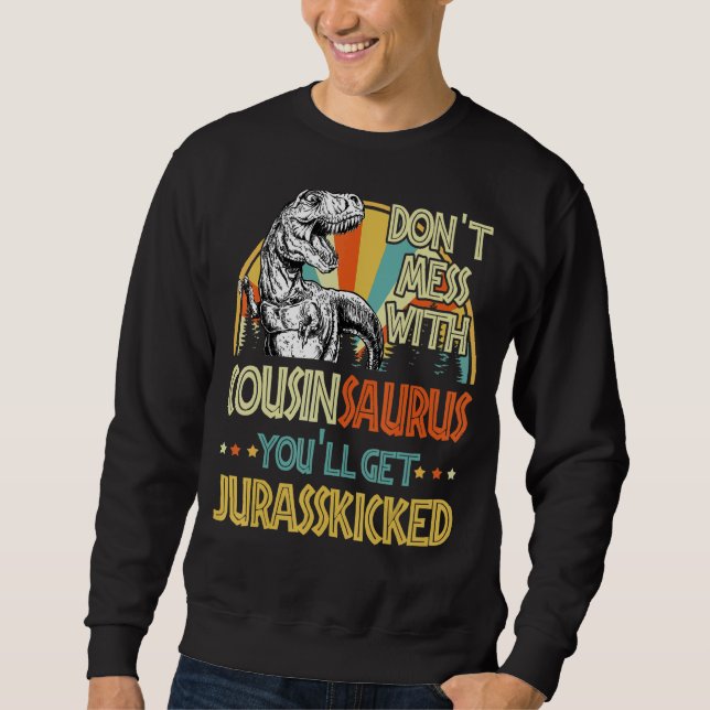 Sweatshirt Mens Retro Cousinsaurus Dinosaur Rex Vintage Faune (Devant)